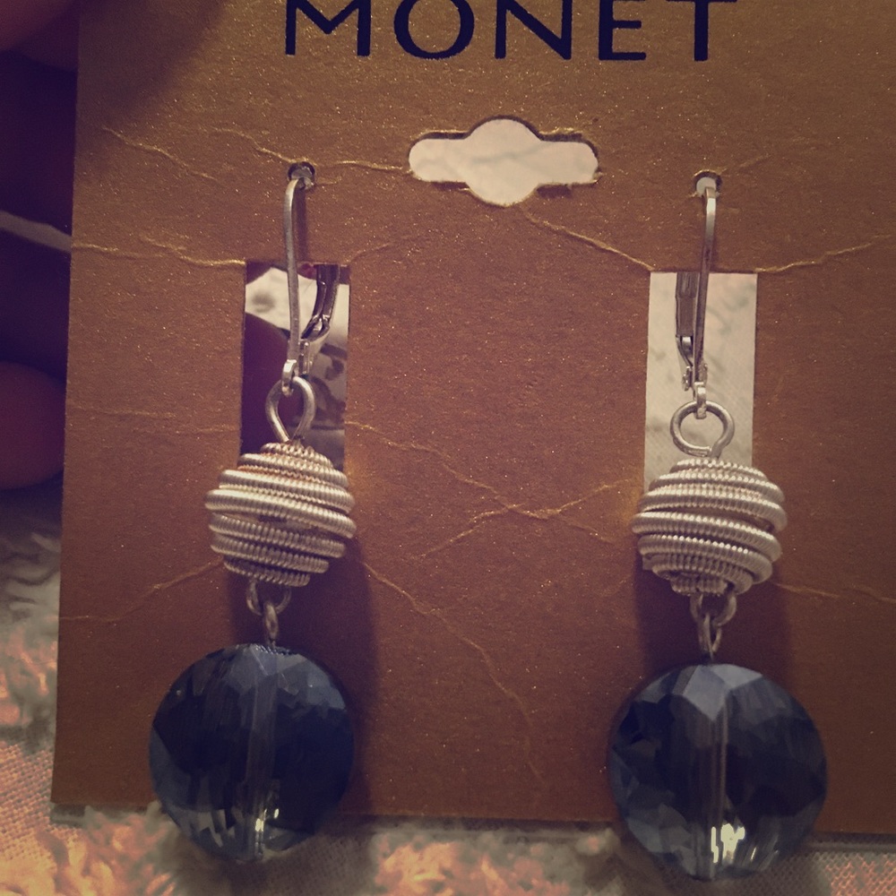 Blue and Silver Dangle Earrings